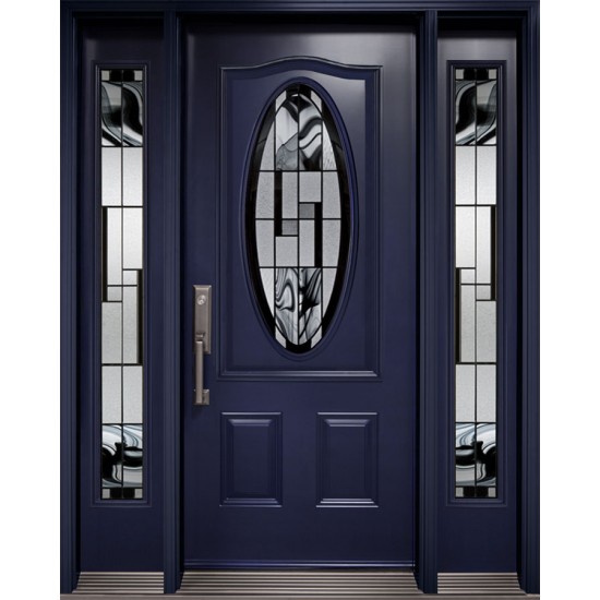 Single entry door (Kallima small oval decorative glass) - My Garage  Solutions