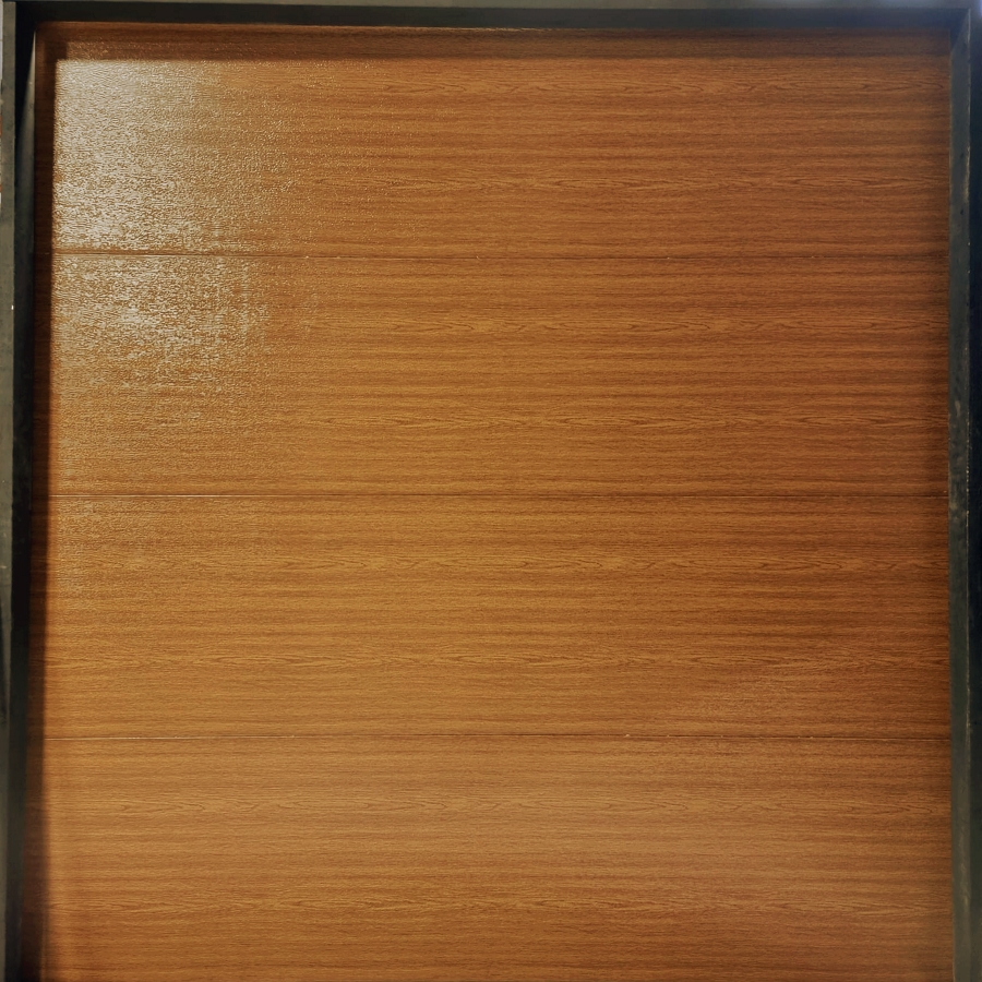 Gravity "Flush" Wood grain color Garage door My Garage Solutions